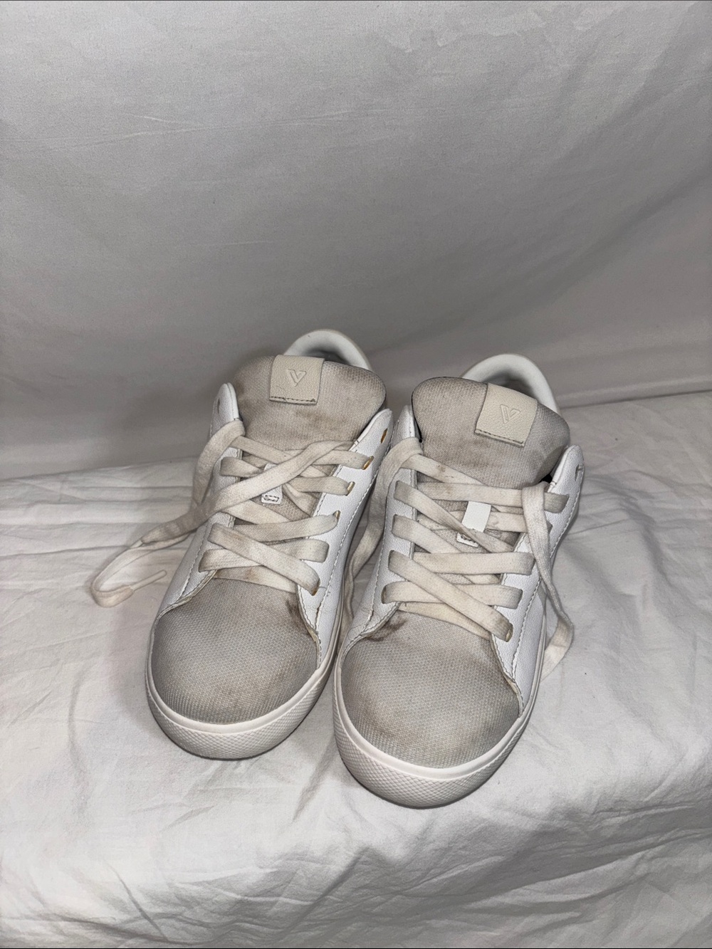 Vessi White and Light Gray Sneakers
